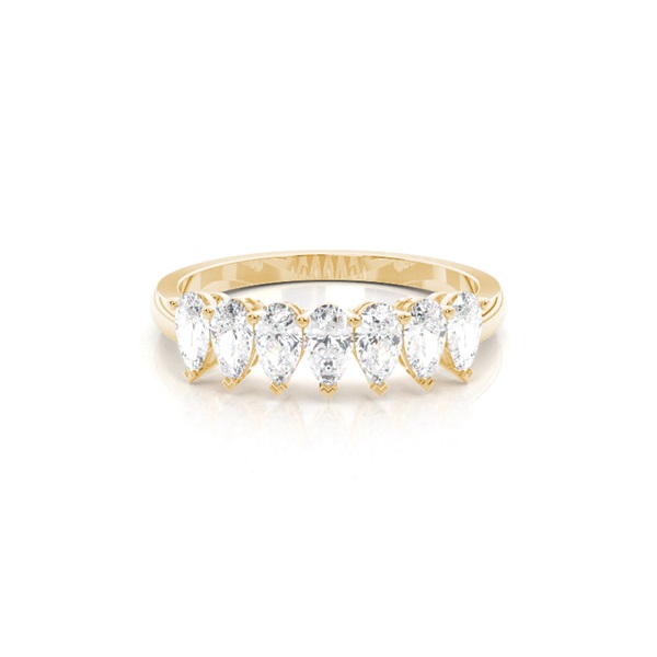 Prong Setting Pear Seven Stone Ring
