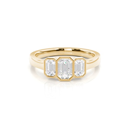Yellow Gold Three Stone Diamond Rings
