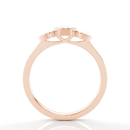 Oval Rose Gold 3 Stone Diamond Rings