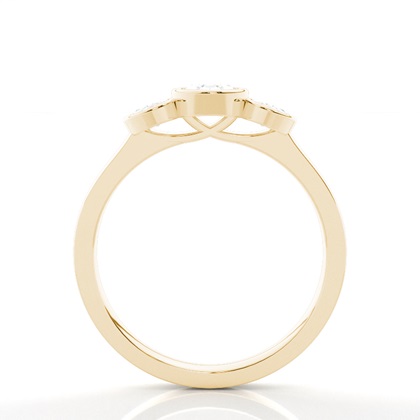 Yellow Gold Three Stone Diamond Rings