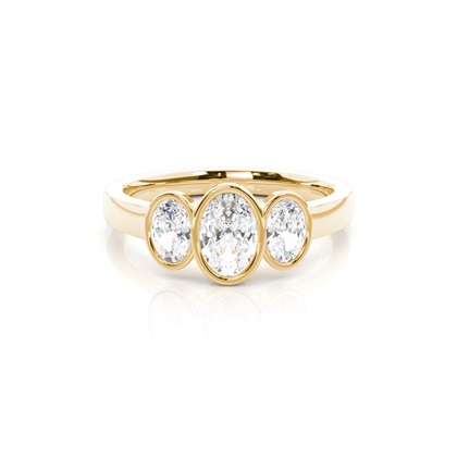 Yellow Gold Three Stone Diamond Rings