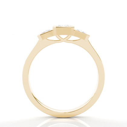 Radiant Yellow Gold Trilogy Engagement Rings