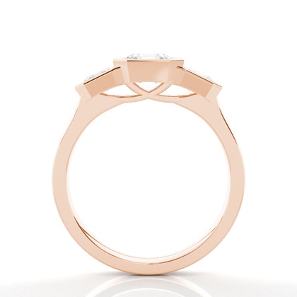 Radiant Rose Gold Trilogy Engagement Rings