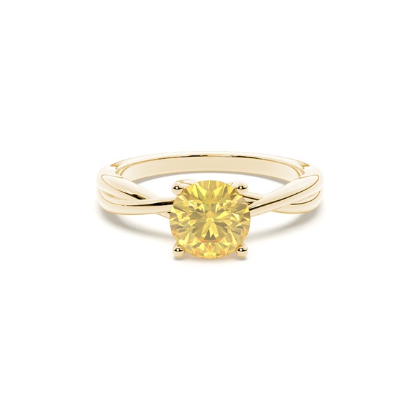 Prong Setting Yellow Diamond Engagement Ring