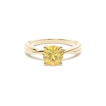 Prong Setting Yellow Diamond Engagement Ring
