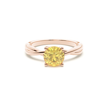 Prong Setting Yellow Diamond Ring