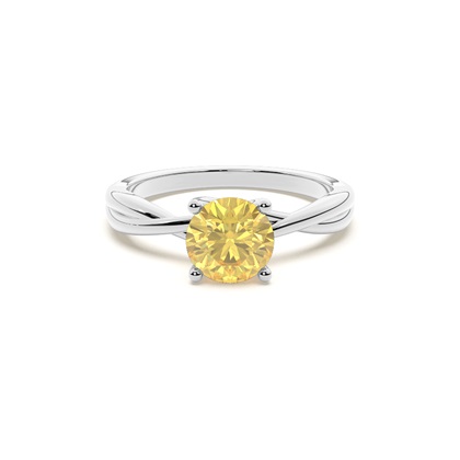 Prong Setting Yellow Diamond Engagement Ring