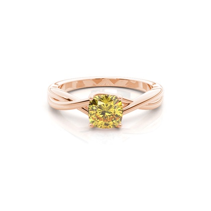 Prong Setting Yellow Diamond Engagement Ring