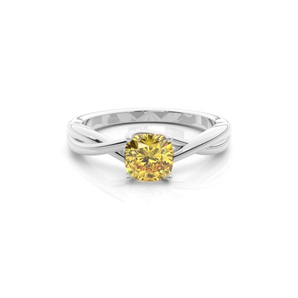 Prong Setting Yellow Diamond Engagement Ring