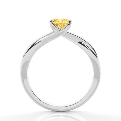 Prong Setting Yellow Diamond Engagement Ring