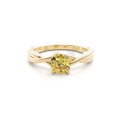 Prong Setting Yellow Diamond Ring
