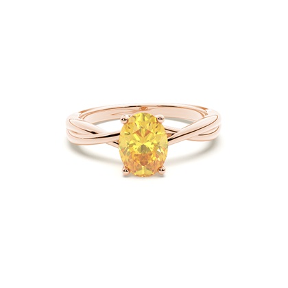 Prong Setting Yellow Diamond Engagement Ring