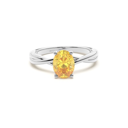 Prong Setting Yellow Diamond Engagement Ring
