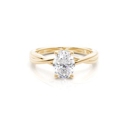 Oval Yellow Gold Solitaire Diamond Rings
