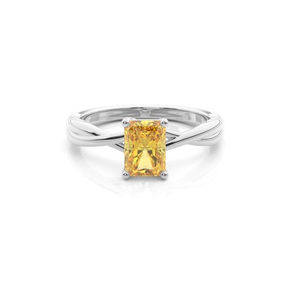 Prong Setting Yellow Diamond Engagement Ring