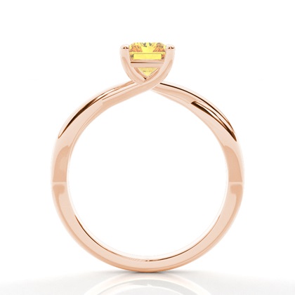 Gelber Diamantring in Krappenfassung