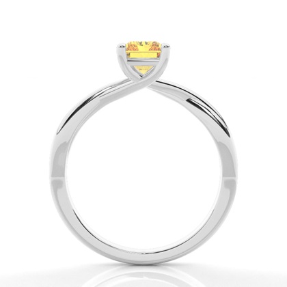 Gelber Diamantring in Krappenfassung