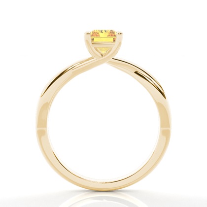 Gelber Diamantring in Krappenfassung