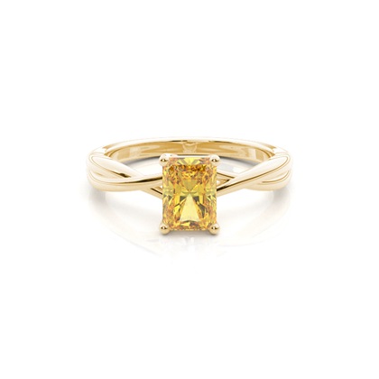 Prong Setting Yellow Diamond Ring