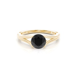 Prong Setting Engagement Black Diamond Ring