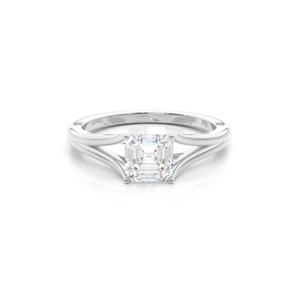 Asscher solitaire engagement rings