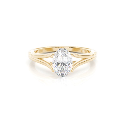 Oval Yellow Gold Solitaire Diamond Rings