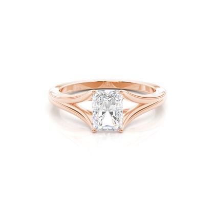 Radiant Rose Gold Solitaire Diamond Rings