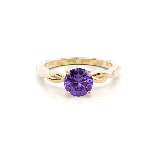 Prong Setting Amethyst Solitaire Engagement Ring