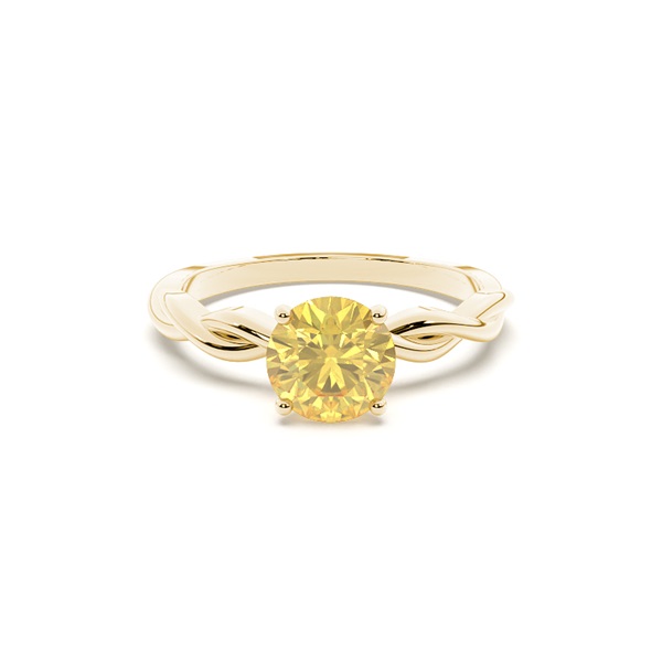 Prong Setting Yellow Diamond Engagement Ring