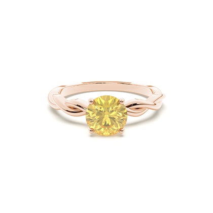 Prong Setting Yellow Diamond Engagement Ring
