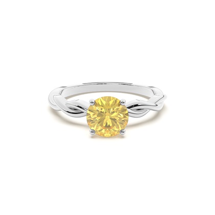 Prong Setting Yellow Diamond Engagement Ring