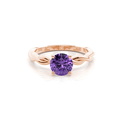 Prong Setting Amethyst Solitaire Engagement Ring