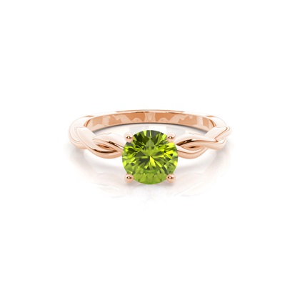 Prong Setting Peridot Solitaire Engagement Ring