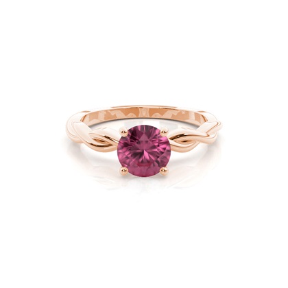 Prong Setting Pink Tourmaline Solitaire Engagement Ring