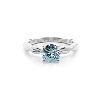 Prong Setting Aquamarine Solitaire Engagement Ring