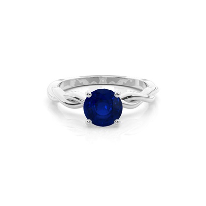 Prong Setting Blue Sapphire Solitaire Engagement Ring