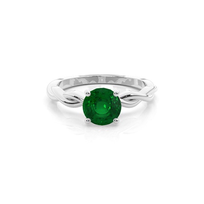 Prong Setting Emerald Solitaire Engagement Ring
