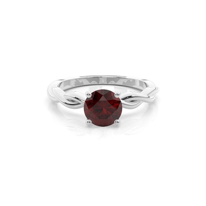 Prong Setting Garnet Solitaire Engagement Ring