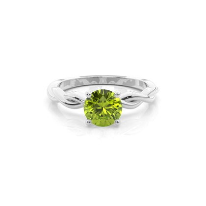 Prong Setting Peridot Solitaire Engagement Ring