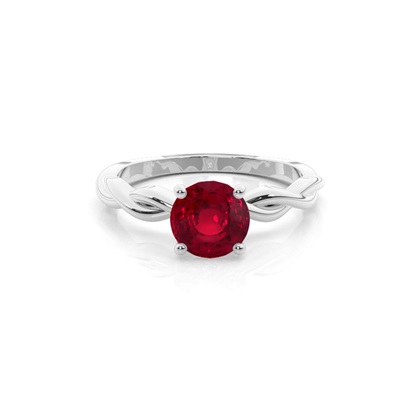 Prong Setting Ruby Solitaire Engagement Ring