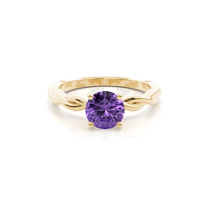 Prong Setting Amethyst Solitaire Engagement Ring