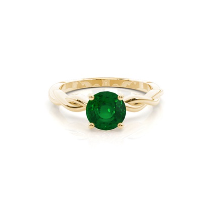 Prong Setting Emerald Solitaire Engagement Ring