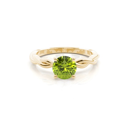 Prong Setting Peridot Solitaire Engagement Ring