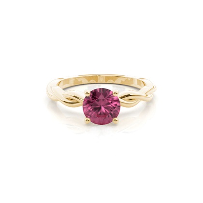 Prong Setting Pink Tourmaline Solitaire Engagement Ring