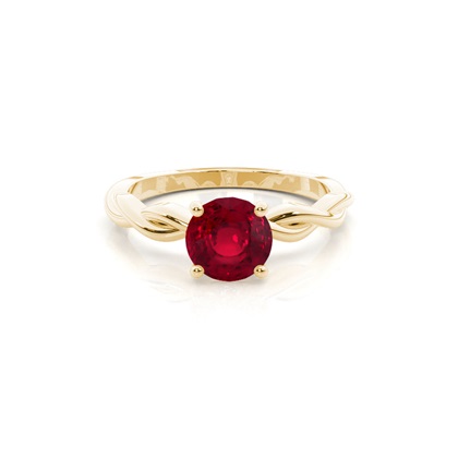Prong Setting Ruby Solitaire Engagement Ring