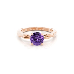 Prong Setting Amethyst Solitaire Engagement Ring
