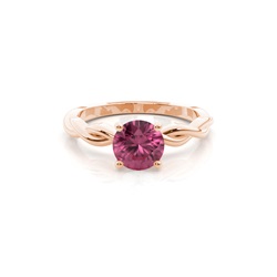 Prong Setting Pink Tourmaline Solitaire Engagement Ring