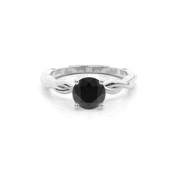 Prong Setting Engagement Black Diamond Ring