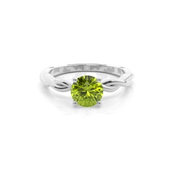 Prong Setting Peridot Solitaire Engagement Ring