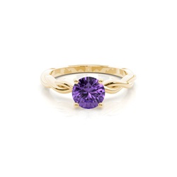 Prong Setting Amethyst Solitaire Engagement Ring